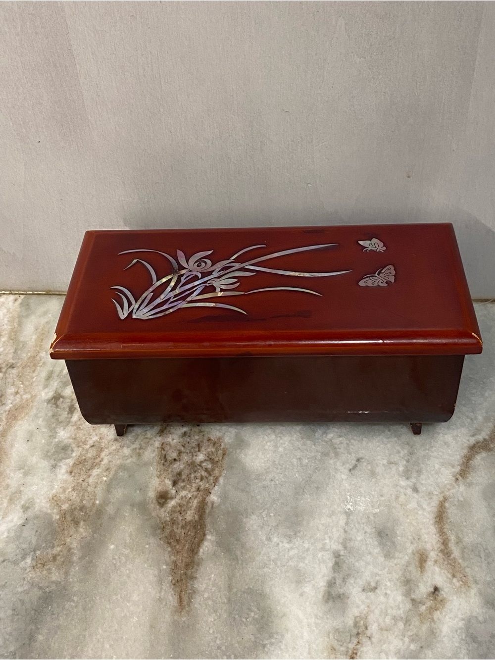 VTG Westland Co Japanese Lacquer Music Jewelry Box